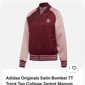 Adidas Burgundy and Pink Satin Jacket